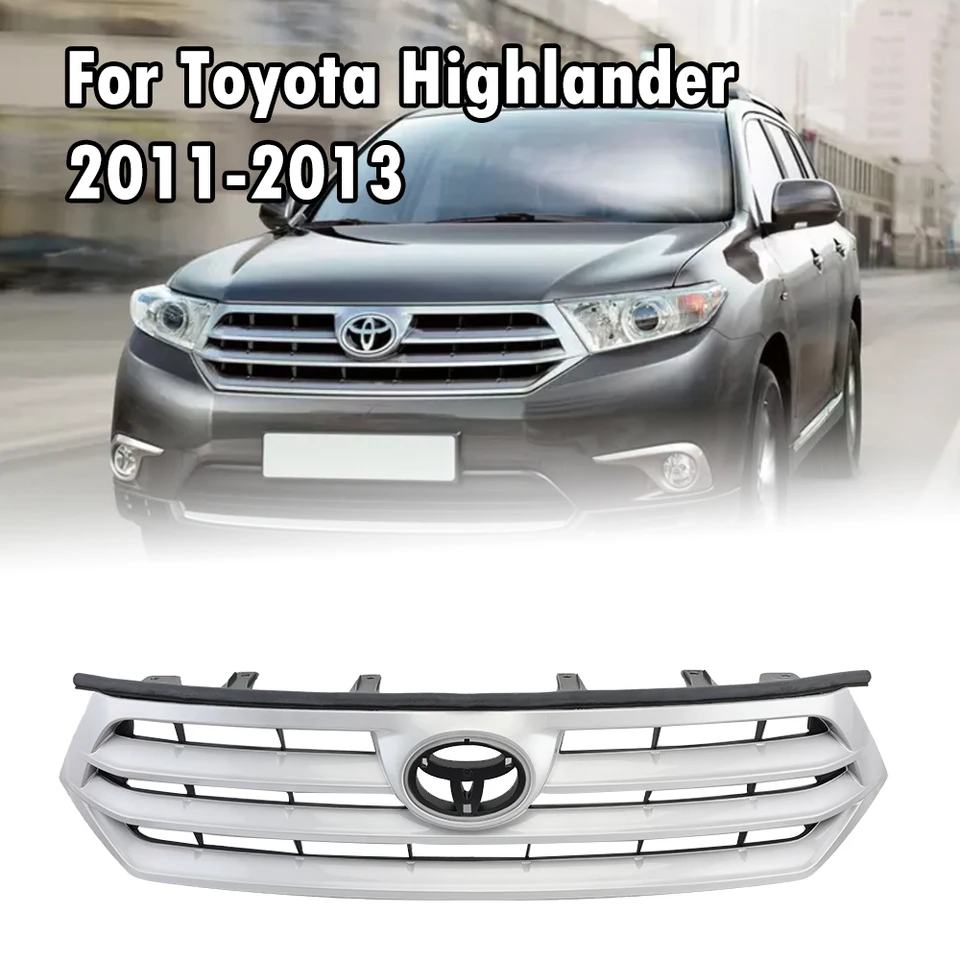 Mriežka predného nárazníka pre Toyota Highlander 2011 2012 2013 Abs Silver náhrada 5310E0E020