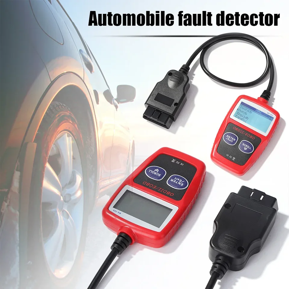 MS309 LCD OBD2 Automatické diagnostické skenovanie nástroja Auto odb2 kód Lezer anglický španielsky francúzsky nemecký holandský čínsky čínsky obd 2 skener nástroj
