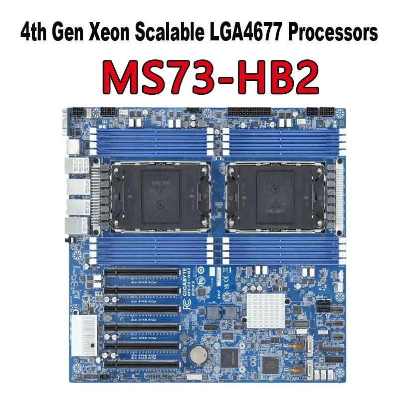 MS73-HB2 Rev.1.x DUAL SERVER ZÁKLADNÁ doska 4. /5. GEN XEON LGA4677 procesor CPU C741 Čipset 8-kanál RDIMM DDR5 /CPU 16XDIMMS