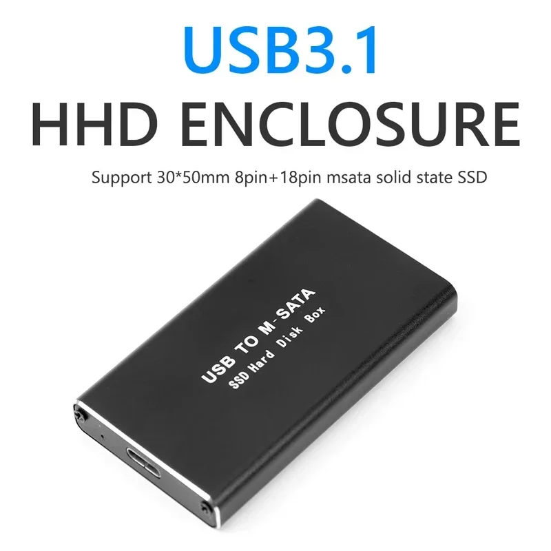 MSATA na USB 3.0 SSD CONSURE MINI SATA Externý HD DISK DISK DISK SKLADOVÝ ADAPTÁR PRE KINGSPEC MSATA SSD 30x50 mm
