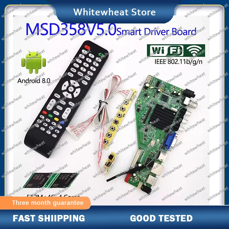 MSD358V5.0 WiFi 4-Core 512M+4G Smart TV Drive Board Compatibilné s rôznymi obrazovkami LCD