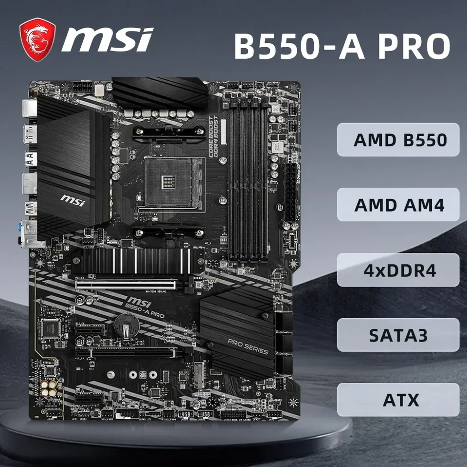 MSI B550-A PRO PRODÁLKA Podporuje AM4 RYZEN 9 5900X 3900X RYZEN 7 5800X3D RYZEN 5 5600X CPU AMD B550 Chipset 4XDDR4 1XHDMI ATX