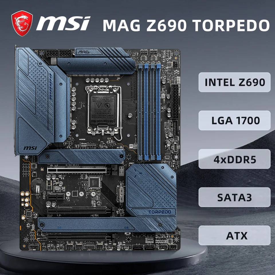 MSI MAG Z690 Torpedo Zásuvka LGA 1700 Podporuje I9-14900 I7-14700K I5-14600K CPU Intel Z690 Chipset 4x DDR5 1XHDMI ATX