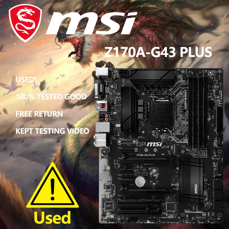 MSI Z170A-G43 Plus základná doska ATX LGA1151 Socket Z170 USB 3.1 GEN1, USB 3.1 GEN2 GIGABIT LAN ONLOWN