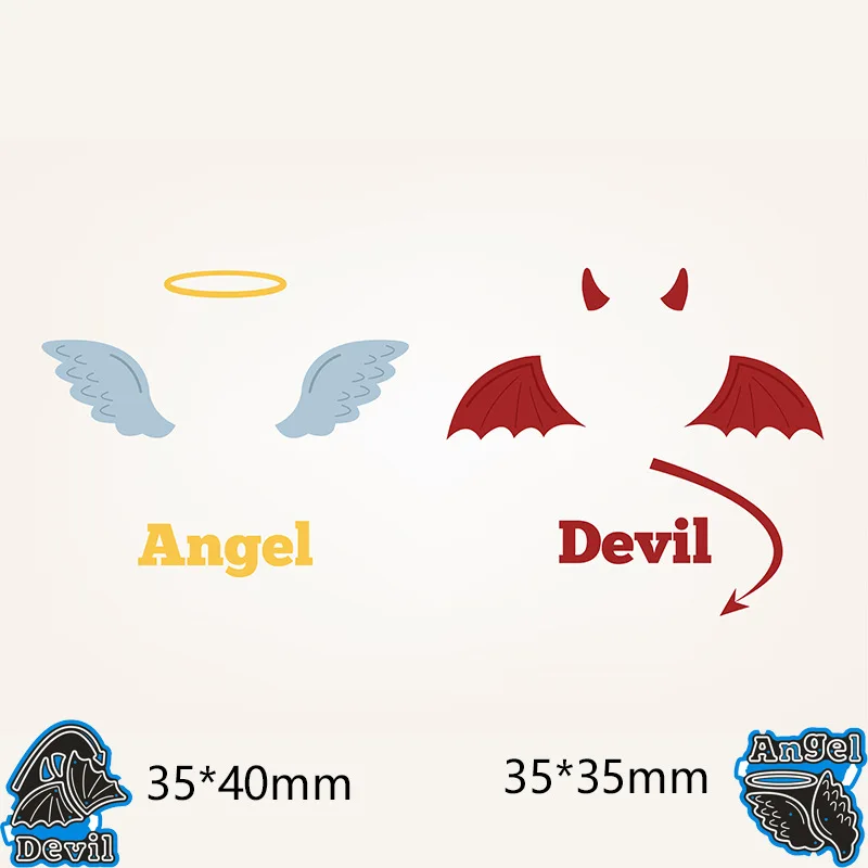 Mt Craft Angel Devil Wings Wings Metal Cutting Dies Stencil Scrapbooking Photo album Dekoratívne reliéfové papierové papierové výrobky remeslá