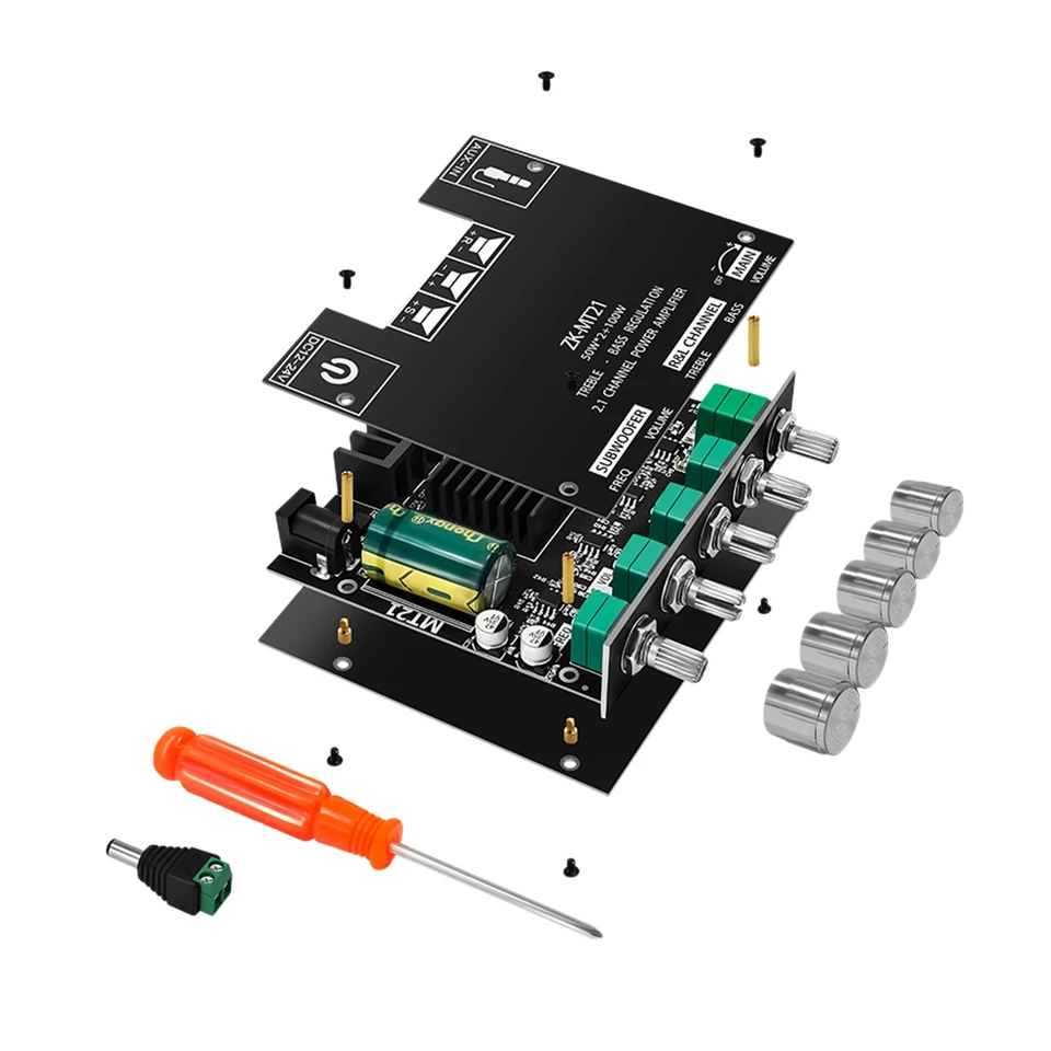 -Mt21 Digitálny zosilňovač digitálneho zosilňovača 50WX2+100W 2,1 kanála AUX+BT5.0 Super Bass Super Bass Power Board Super Bass