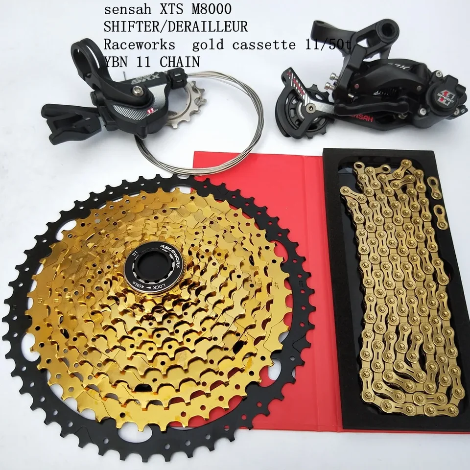MTB 1*11 Groupset 11 Rýchlosť 11-50T Cassette Shifter Shifter Zadná prehadzovacia kolesá reťaze