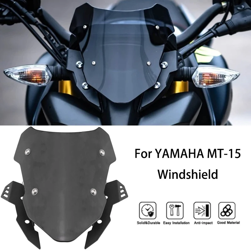 MtkRacing for Yamaha MT-15 2019-2024 Motocyklové príslušenstvo Černé sklo Rozširovanie súpravy DEFlektor