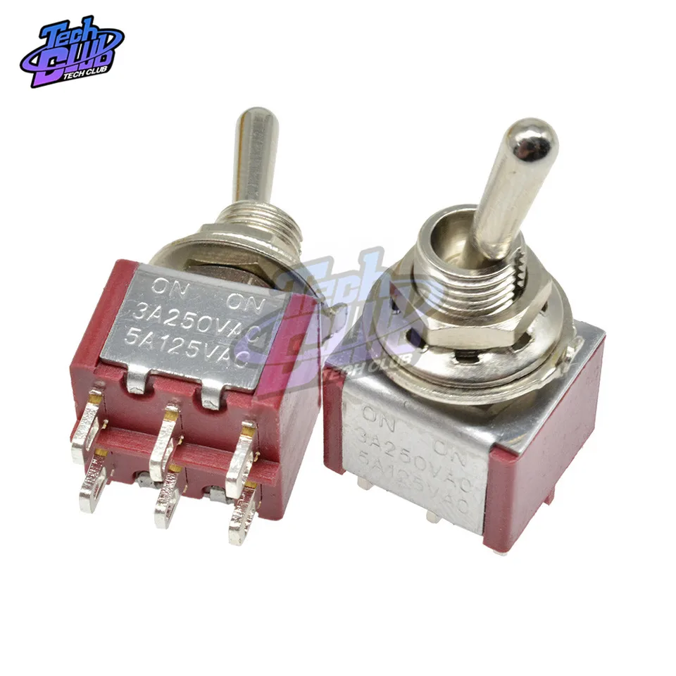 MTS-223/202 Mini Toggle Switch ON-ON ON-OFF-ON 125V/5A 250V 2A/3A 6 Pin 2/3 Position Copper/Silver Contact