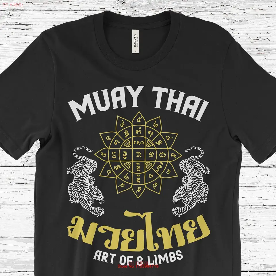 Muay Thai T košeľa Tiger Box S Fighter dlhé alebo krátke rukávy