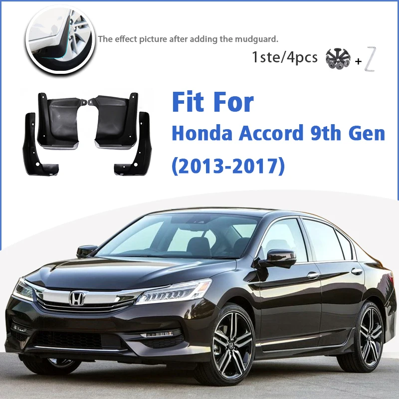 Mudguard for Honda Accord 9. Gen 2013-2017 predný zadný zadný 4ks bahenflaps bahenguards car príslušenstvo auto