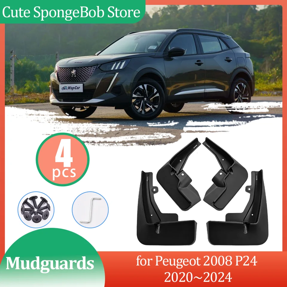 Mudguards pre autá pre Peugeot 2008 P24 2020 ~ 2024 Bahenné klapky blatníka Fender Fender Flar Flap Flap Flap Flap Flap Flar Strieka