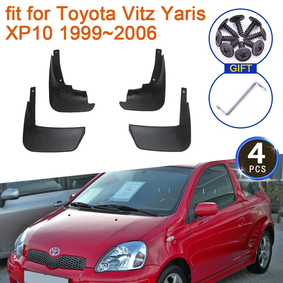 Mudguards pre Toyota Vitz Yaris Echo XP10 10 1999 ~ 2006 Automatické bahenné klapky Fender Guards Splash Accessories 2005 2003 2003 2001 2001