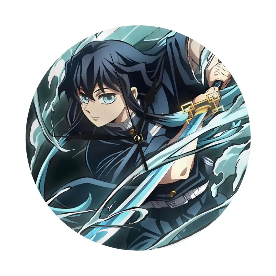 MUICHIRO TOKITO DEMON SLAYER SLAYER HODY Ľahko čitateľné nástenné hodiny s tichým pre domáci dekor
