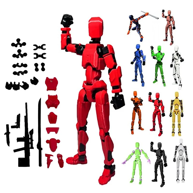 Multi-bodnuté pohyblivé robot Shabeshift s ženským príslušenstvom 3D tlačené figuríny figuríny 13 akčných hračiek pre deti dospelých