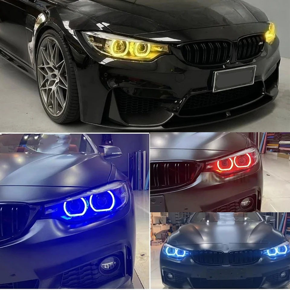 Multi color Angel Eyes Drl Yellow Ice Blue červená pre BMW 3 4 Series M3 M4 F80 F82 F32 F34 F36 430D 440I 2018-2020 LED svetlomet LED.