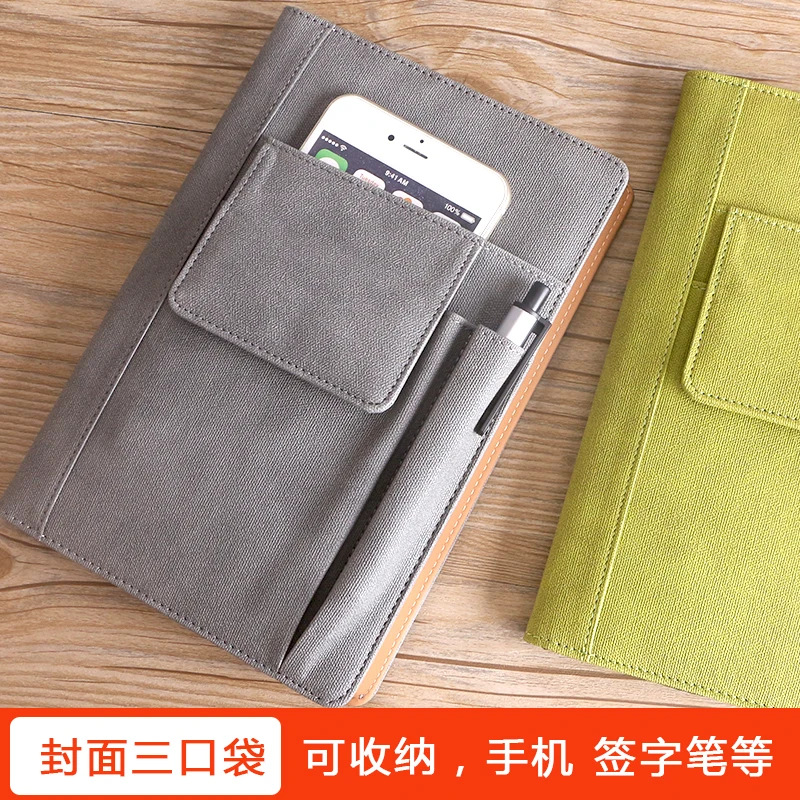 Multi vreckový notebook, obchodný multifunkčný notebook, denník, kniha záznamov o kancelárskych stretnutiach