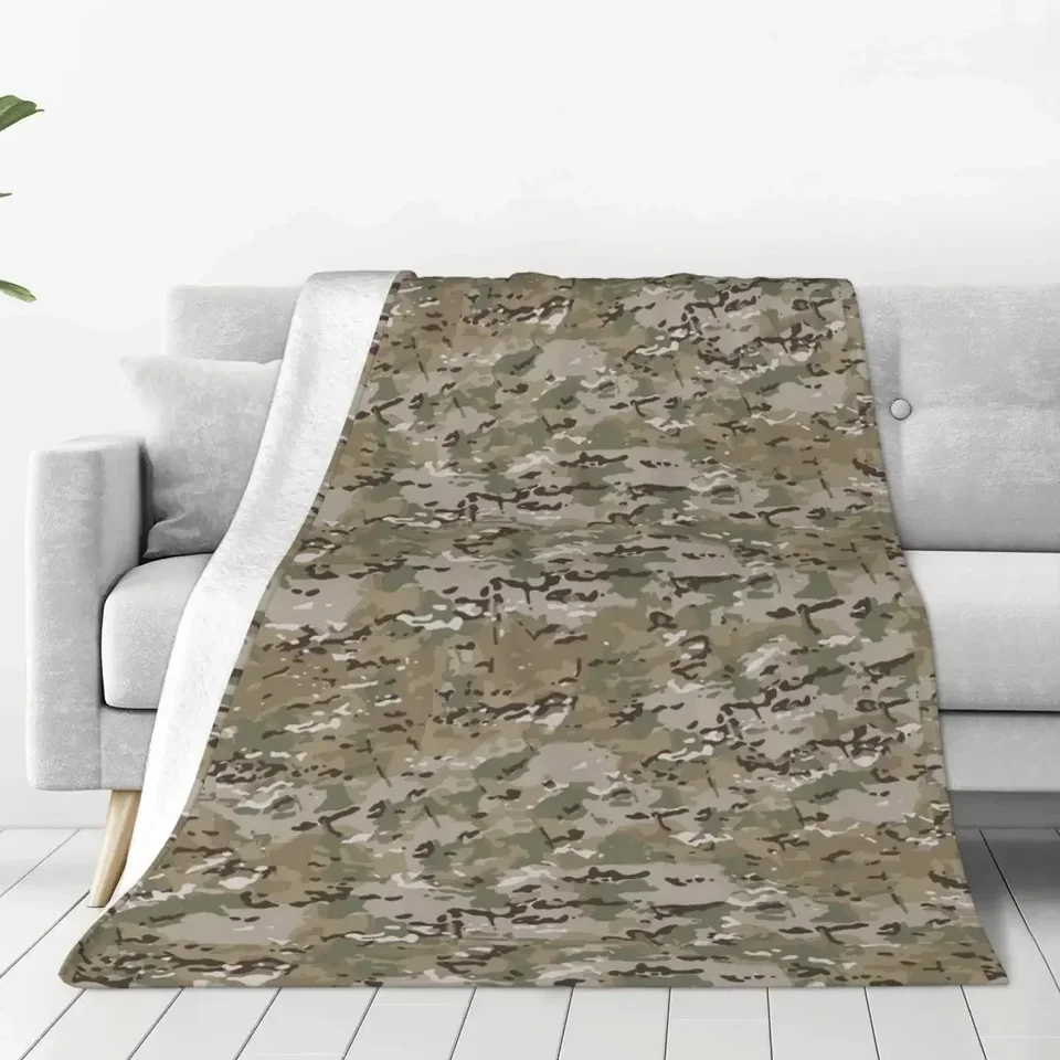 Multicam Flanel Prikrývky maskovacie vojenské prispôsobené prikrývky pre domácu hotelovú pohovku 125*100 cm