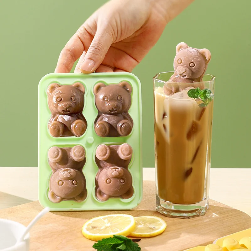 Multicavity Bear Ice Cube Silikónová forma zvierat Candy Biscuit Jelly Foll Čokoláda Čokoládová sada zmrzliny Darček