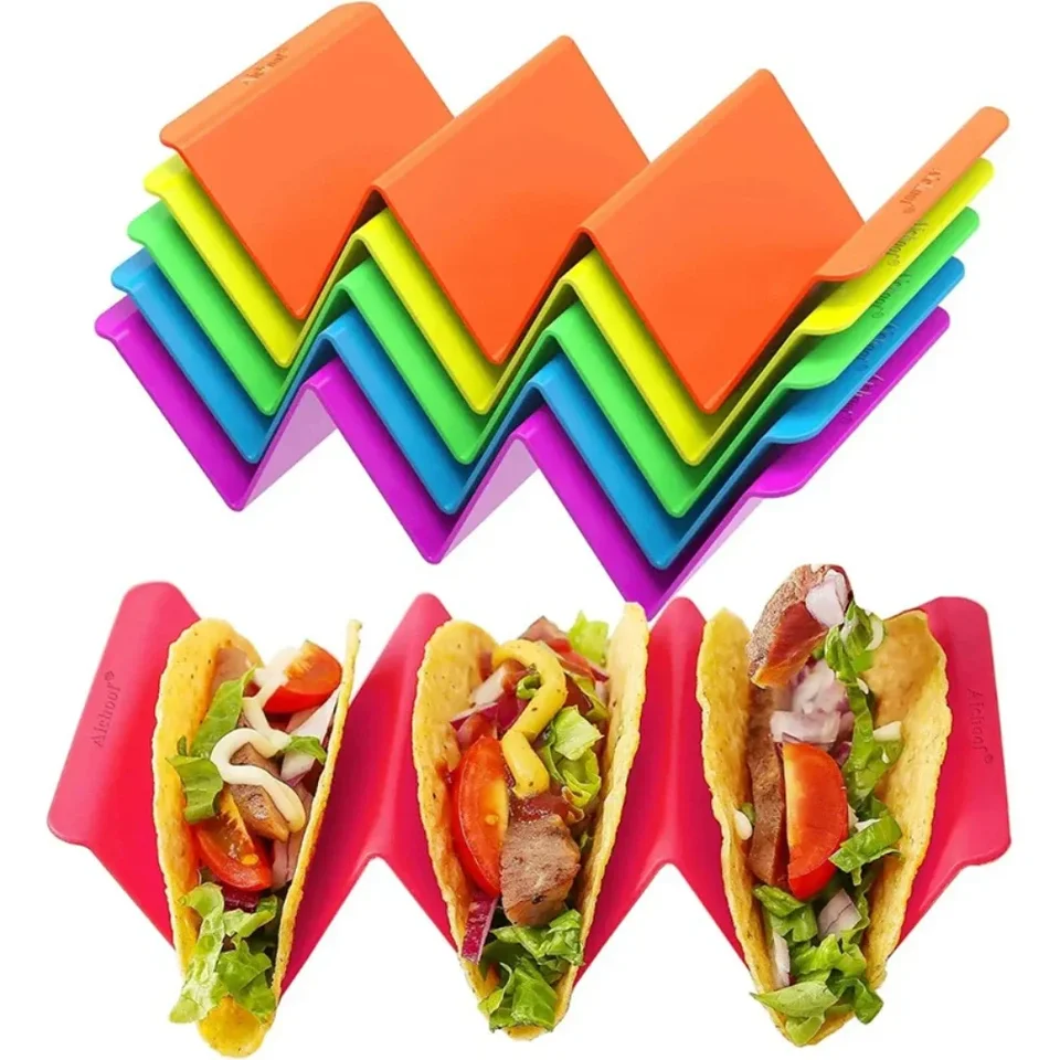 Multicolor Wavy Taco Pancake Rack Držiteľ Wave Wave Tvar držiaka Taco Cake Pancake Rack stojan