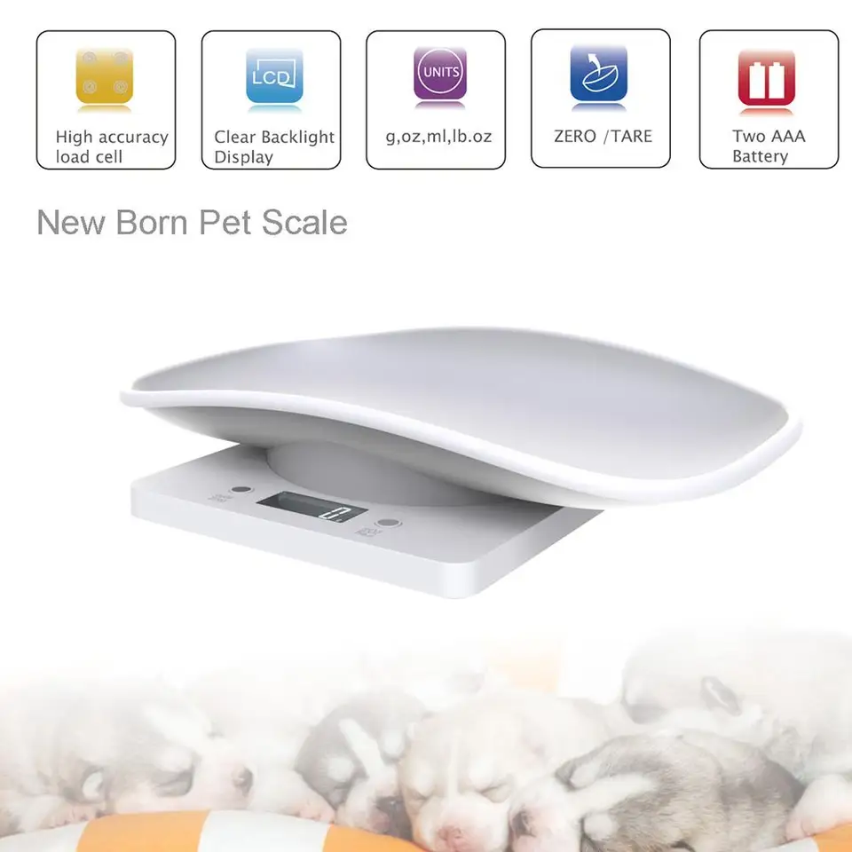 Multifunkcia digitálnej mierky PET Multifunkcia Small Animal Scale Grams Hmotnosť max. 22 libier elektronická stupnica s LCD displejom pre novorodencov