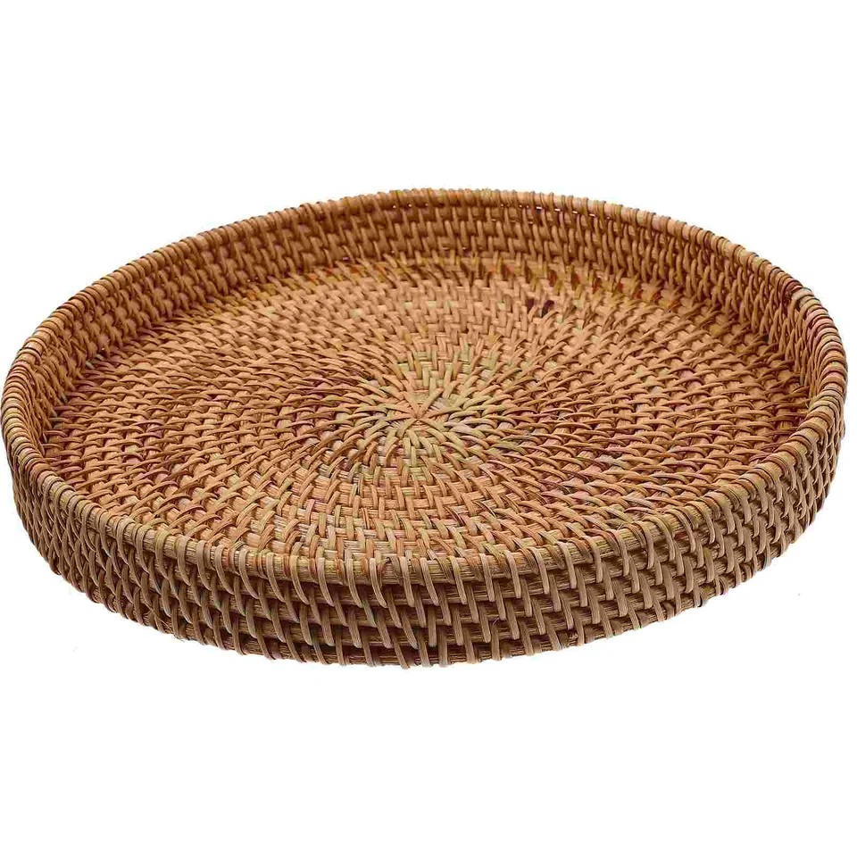 Multifunkcia Rattan Storage Basket Food Tray Tray Bread Multifunkcia kávy