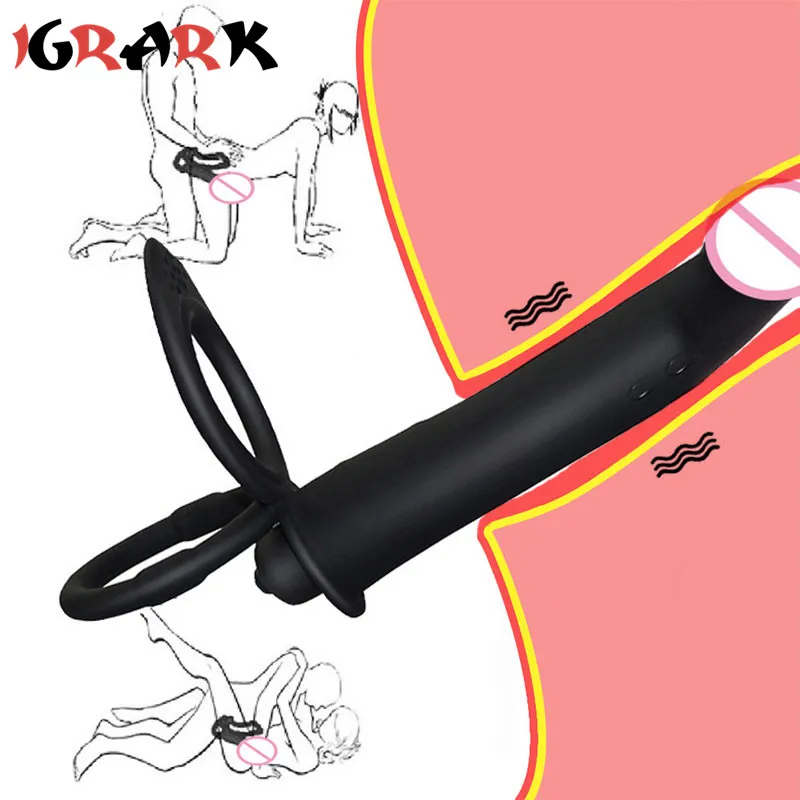 Multifunkcia Strafin Dildo Anal Plug Double penis Cock Rings