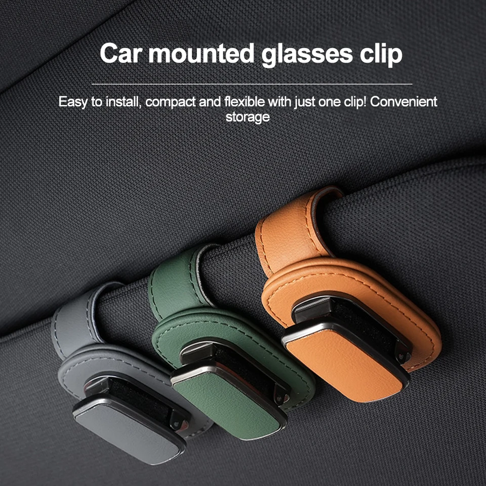 Multifunkčné auto Slnko slnečné okuliare klip kožené kožené okuliare klip Magnetické slnečné okuliare držiak vešiak Universal Interior Accessorie