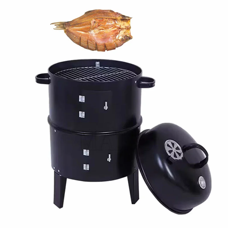 Multifunkčné drevené uhlie dusené dusené drevené tabakové kachle domácnosť Vonkajšia údená slanina grilovanie rúry