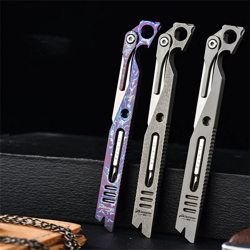 Multifunkčné gadgety EDC TC4 titánový crlant cutbar outdoor kempingový nástroj na fľašu otvárač lana noža
