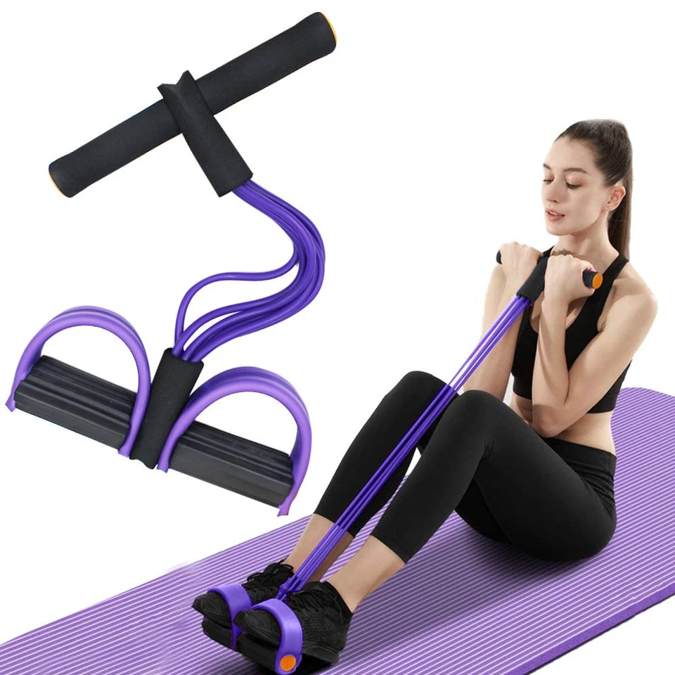 Multifunkčné napínacie lano, 6-trubicový elastický prúžk na pedál s pedálmi s pedálmi, prírodné latexové napínacie lano fitness zariadenia