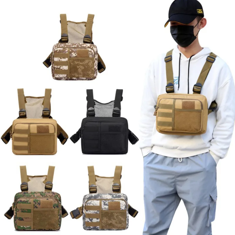 Multifunkčné vesty Unisex Run Bag Bag Fashion Pánske hip-hopové vrecká na hrudníku