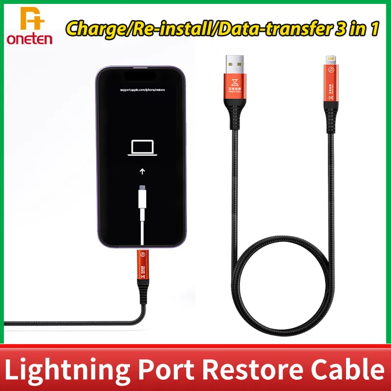 Multifunkčný blesk Qianli Megaldea pre telefón 3 v 1 Lightning Port Restore kábel Kábel nabíjanie nabíjania DataTransfer Line