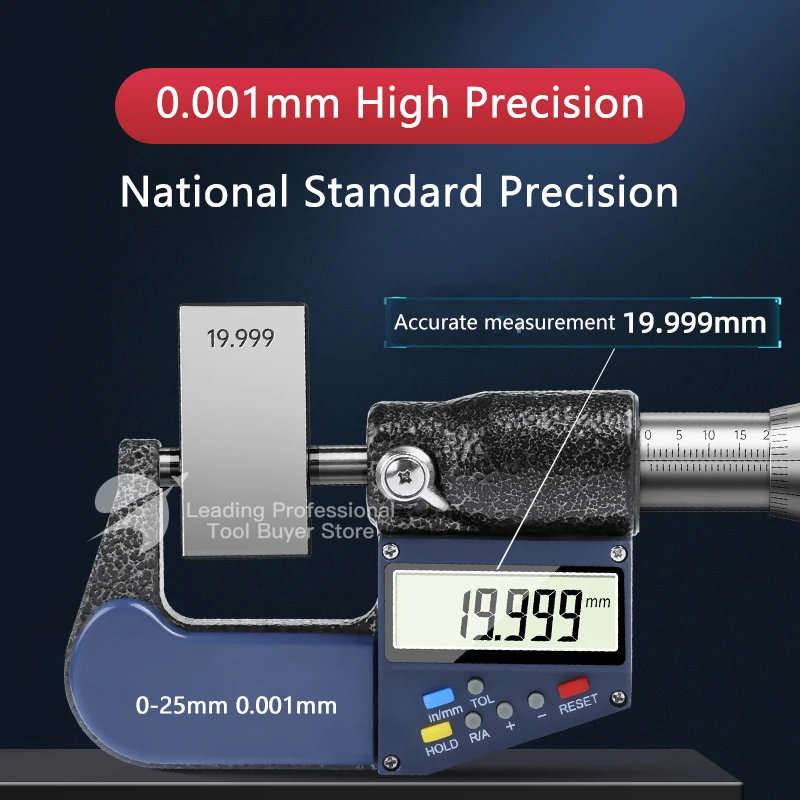 Multifunkčný digitálny mikrometer s 0-25 mm