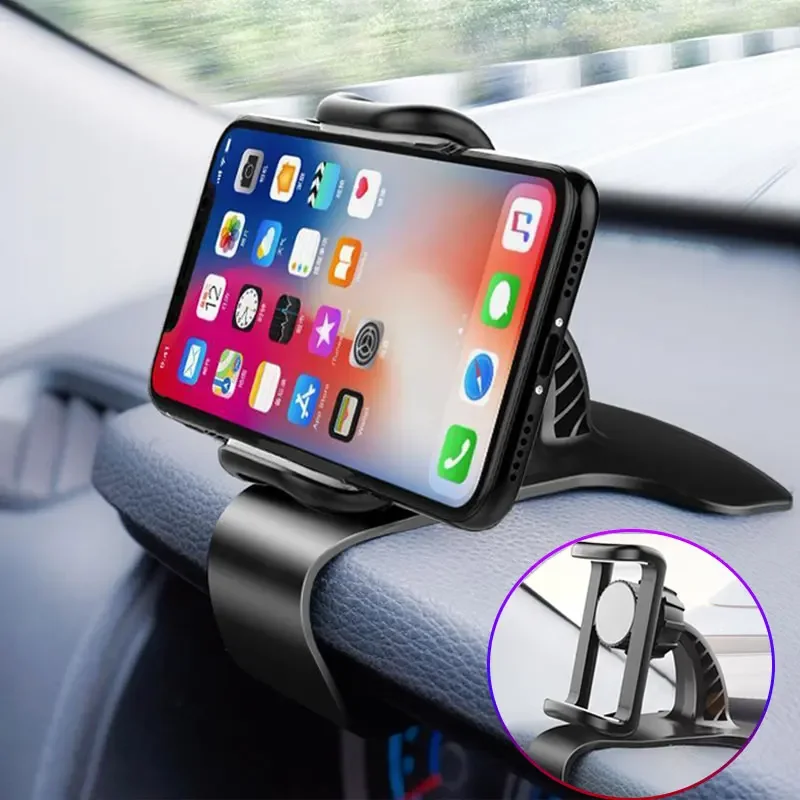 Multifunkčný držiak na vozidlo s automobilom Multifunkčný automobilový držiak na zadné zrkadlo držiaka s 360 ° nastaviteľným pružinovým sponou vhodný pre 3 až 7 palcov