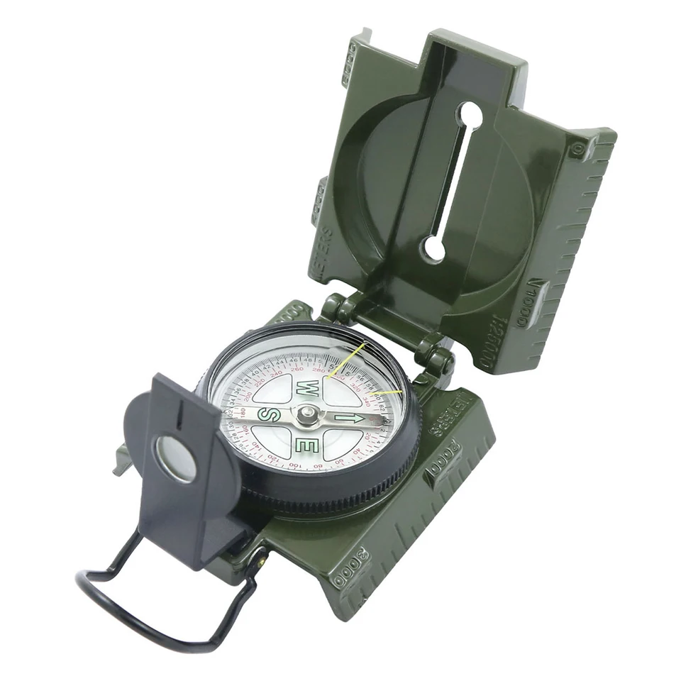 Multifunkčný kompas outdoorový kemping turistika skladací kompas prežitia navigačný nástroj Noctilucent Geologic Compass