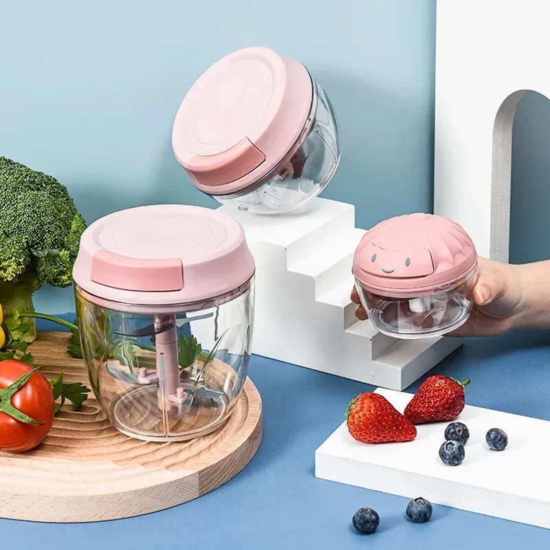Multifunkčný malý mixér Hand Hand Kitchen Kuchynský mixér cesnakového mixéra Mini kuchyňa Manuál Pull Ring Ring Grena Blender