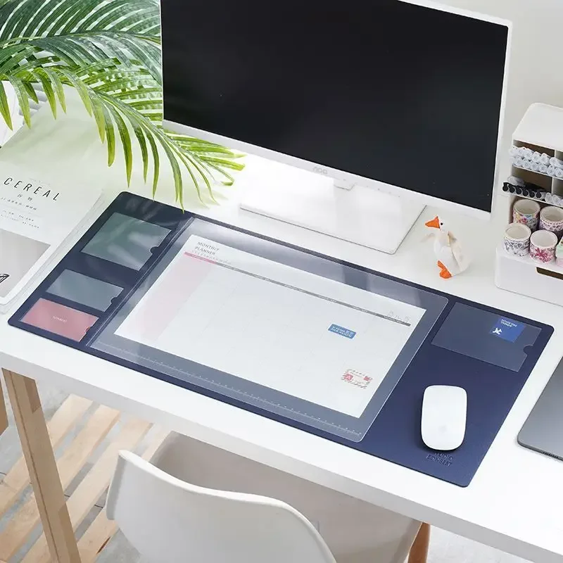 Multifunkčný nadrozmerný PU myš Mouse Pad Písanie podložky Business Desk Mat Cell Phonecushion Desk Organizátor s kalendárom nový