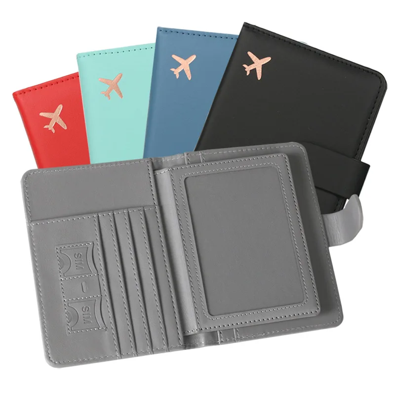 Multifunkčný pasový úložný vrecko Peňaženka Viacvrstvová karta Kožený ochranný kryt prenosný dokument Passport Storage Clip