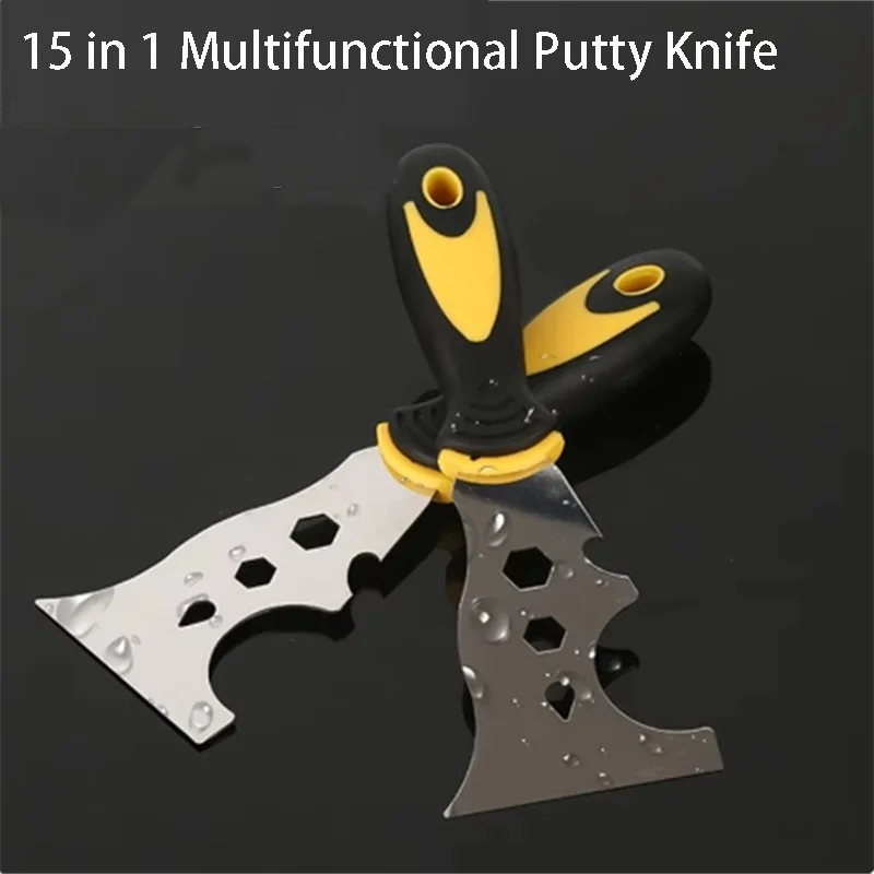 Multifunkčný putty nôž 15 in 1 Odstraňovanie škrabky oceľovej farby Špachtľou Škrabka na čistenie ručných náradia Konštrukčný náradie