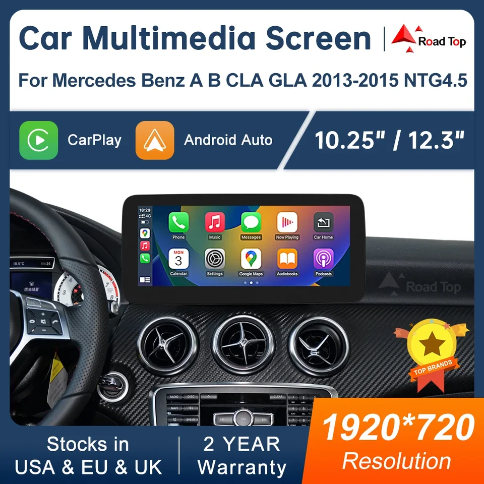 Multimediálny displej pre Benz AB CLA GLA W176 W463 W246 2013-2015 NTG4.5 dotyková obrazovka bezdrôtové CarPlay Navigation Android AUTO AUTO