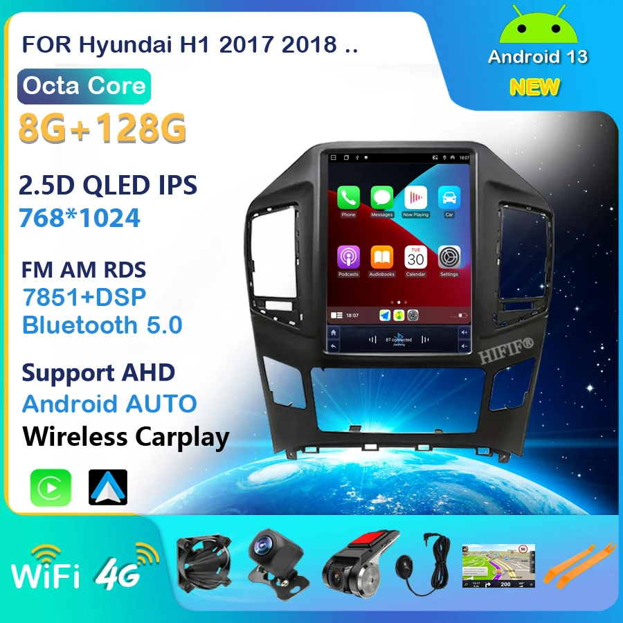 Multimediálny hráč Android Android Auto Radio s WiFi Wireless CarPlay pre Hyundai H1 2017 2018 GPS Autoradio Radio Video
