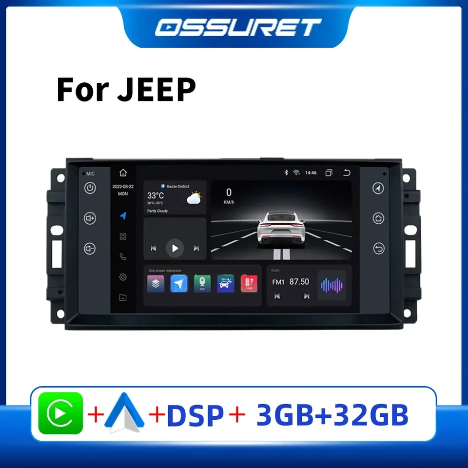 Multimédiá automobilov pre Jeep Grand Cherokee Wrangler Dodge Ram Pickup 2009 Journey Court Patriot Command Car Stereo Player