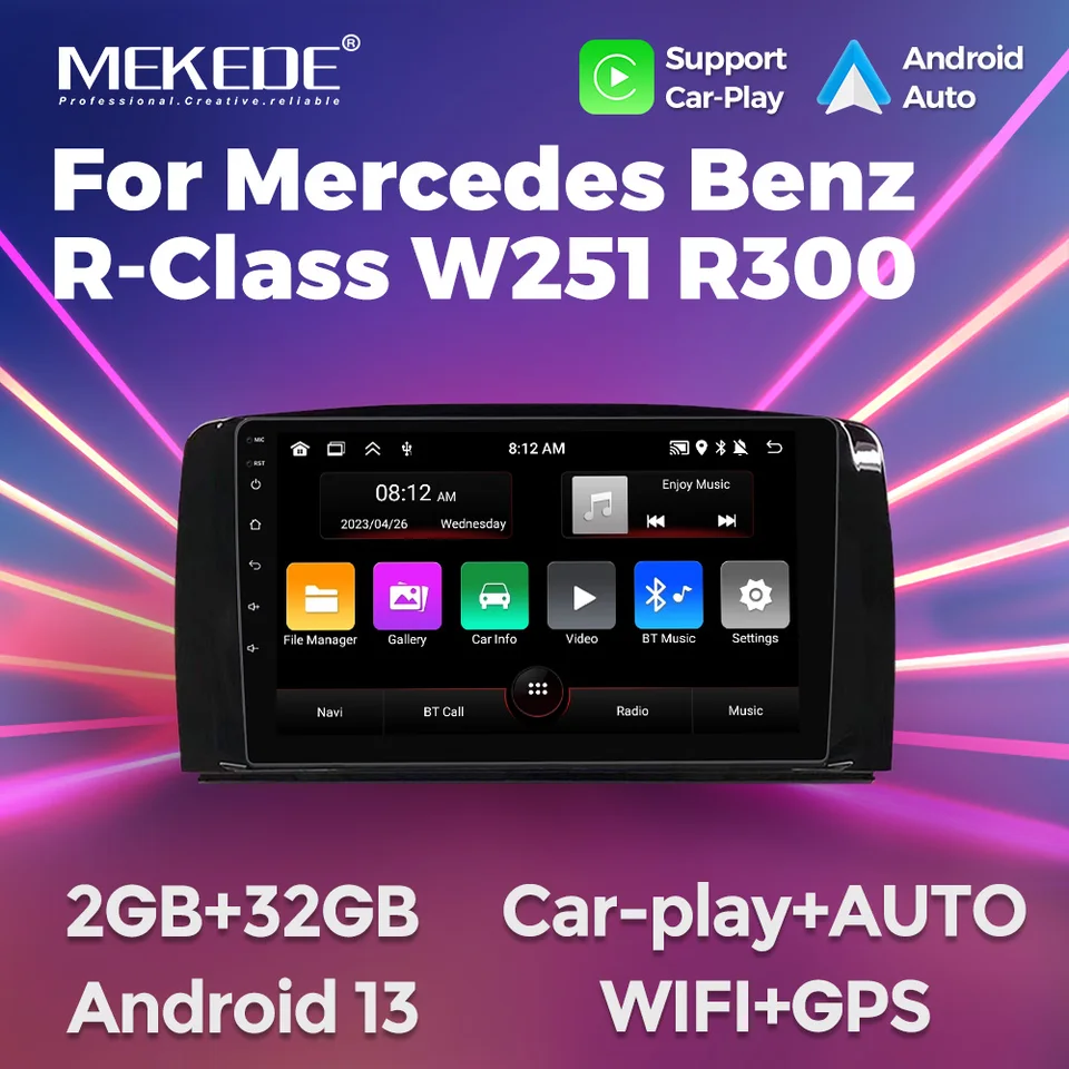 Multimédiá CarPlay pre auto pre Mercedes Benz R -Class W251 R280 R300 R320 R350 R63 2005 - 2017 navigačné GPS Stereo Head Unit