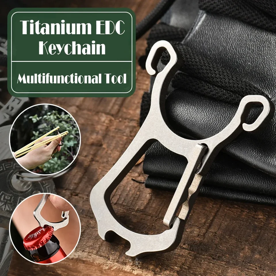 Multitool EDC Keychain Slingshot Tiranium pracka Key prsteň visiaci reťazový prsteň prsteň sponky na fľašu otvárač háčika vonkajšieho prevodového stupňa