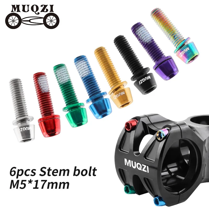 MUQZI 6PCS STEM skrutky M5X17MM KOMPLEBAR STEM STEM STRECK SKUMNÁ SKUTOČNOSŤ