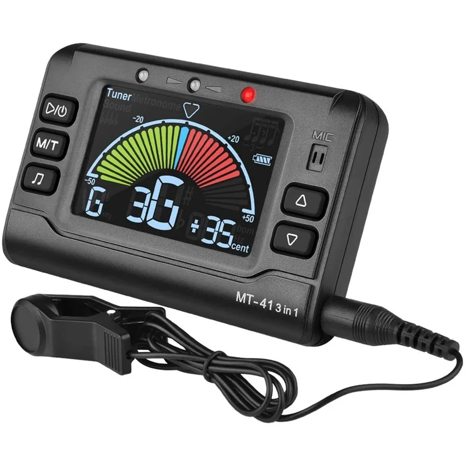 MUSEDO MT-41 Nabíjateľná gitara Univerzálny elektronický digitálny tuner metronómový tónový generátor Guitar Tuner Clip na displeji LED