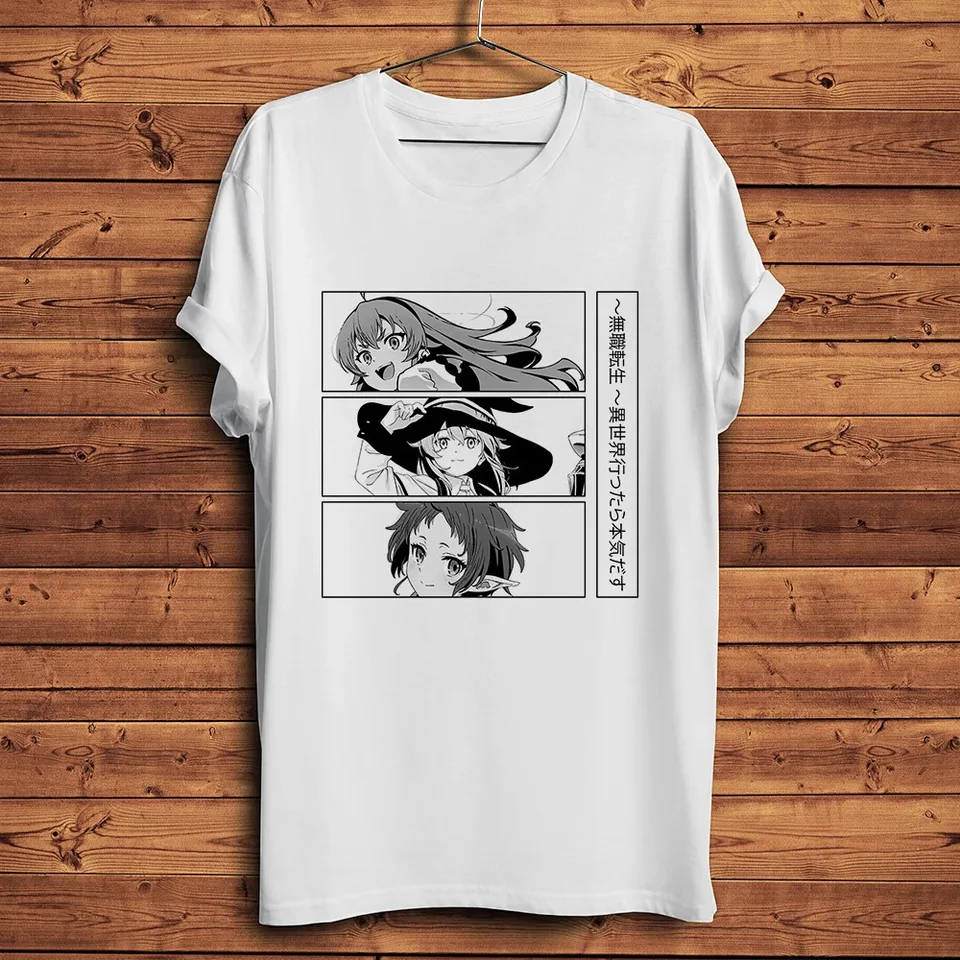MUSHOHOKUTENSEI MUSHOHOKU TENSEI NAPÁJODNOSŤ ZOBRAZENIE ZÁKLADNÉHO Anime tričko muži Homme unisex kawaii waifu otaku streetwear