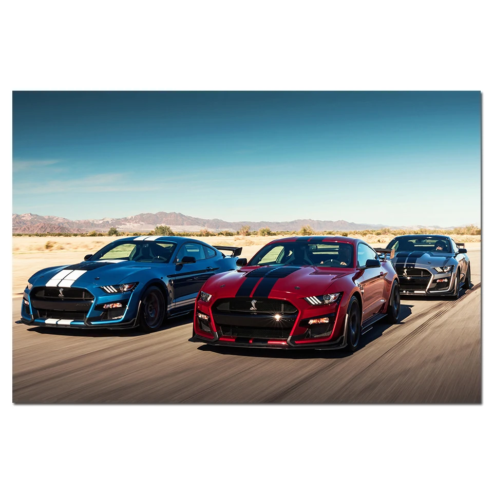 Mustang Shelby GT500 Super Car Plaght Canvas Cankast Lifling maľba pre domácu dekoráciu nástenné umenie obrázok