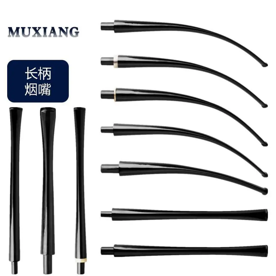 Muxiang 1pc akrylový tabakový náustok pre tabak Briar Pipe Dym Ruka Ruky akrylová stonka Čierna stonka dlhá rúrka